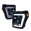 2011 - 2016 Ford F-350 Projector Light Bar DRL Headlights - Black/Smoke