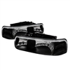 2000 - 2002 Chevy Silverado 2500 Crystal Headlights - Black