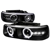 2000 - 2002 Chevy Silverado 2500 Projector LED Halo Headlights - Black