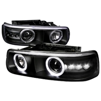 2000 - 2002 Chevy Silverado 2500 Projector LED Halo Headlights - Black
