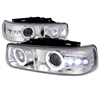 2000 - 2002 Chevy Silverado 2500 Projector LED Halo Headlights - Chrome
