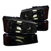 2003 - 2007 Chevy Silverado 3500 Crystal Headlights + Bumper Lights - Smoke