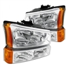 2003 - 2007 Chevy Silverado 3500 Crystal Headlights + Bumper Lights - Chrome