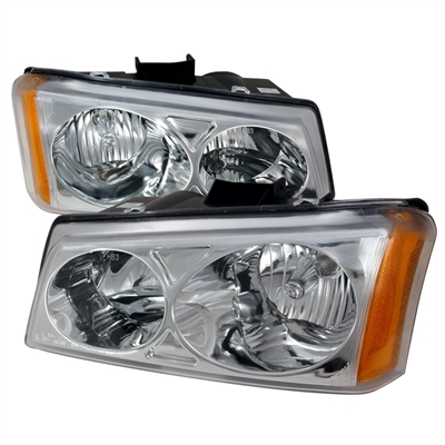 2003 - 2007 Chevy Silverado 3500 Crystal Headlights - Chrome