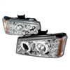 2003 - 2007 Chevy Silverado 3500 Projector LED Halo Headlights - Chrome