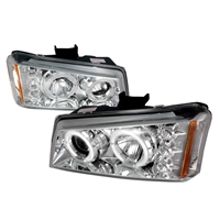 2003 - 2007 Chevy Silverado 3500 Projector LED Halo Headlights - Chrome