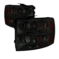 2007 - 2014 Chevy Silverado 3500HD Crystal Headlights - Smoke