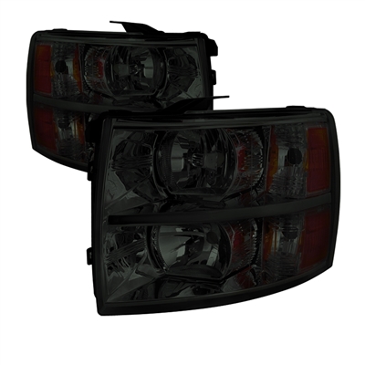 2007 - 2014 Chevy Silverado 3500HD Crystal Headlights - Smoke