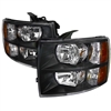 2007 - 2014 Chevy Silverado 3500HD Crystal Headlights - Black