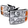 2007 - 2014 Chevy Silverado 3500HD Crystal Headlights - Chrome