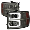 2007 - 2014 Chevy Silverado 3500HD Projector Light Bar DRL Headlights - Smoke