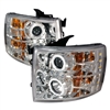 2007 - 2014 Chevy Silverado 3500HD Projector CCFL Halo Headlights - Chrome