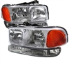 2001 - 2007 GMC Sierra 3500 Euro Style Headlights + Bumper Lights - Chrome