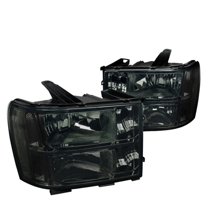 2007 - 2014 GMC Sierra 3500HD Crystal Headlights - Smoke
