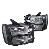2007 - 2014 GMC Sierra 3500HD Crystal Headlights - Black
