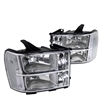 2007 - 2014 GMC Sierra 3500HD Crystal Headlights - Chrome