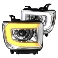 2015 - 2019 GMC Sierra 3500HD Projector Switchback Light Bar DRL Headlights - Chrome