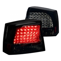 2006 - 2008 Dodge Charger LED Tail Lights - Black/Smoke