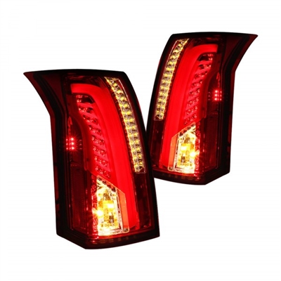 2003 - 2007 Cadillac CTS LED Light Bar Tail Lights - Red/Smoke