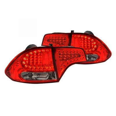 2006 - 2011 Honda Civic 4Dr LED Tail Lights - Red