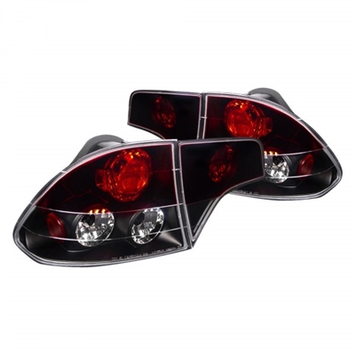 2006 - 2011 Honda Civic 4Dr Euro Style Tail Lights - Black/Red