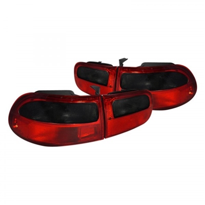 1992 - 1995 Honda Civic HB OEM Style Tail Lights - Red/Smoke