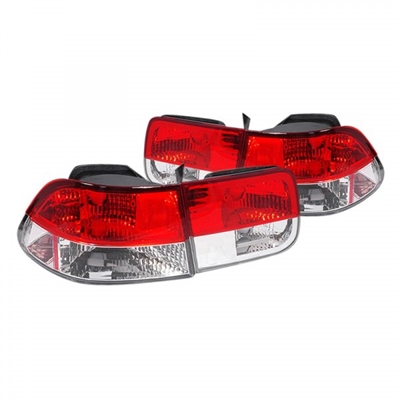 1996 - 1998 Honda Civic 2Dr Euro Style Tail Lights - Red/Clear