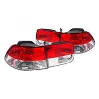 1999 - 2000 Honda Civic 2Dr Euro Style Tail Lights - Red/Clear