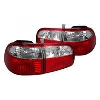 1999 - 2000 Honda Civic 4Dr Euro Style Tail Lights - Red/Clear
