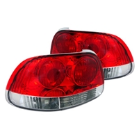 1993 - 1997 Honda Del Sol Euro Style Tail Lights - Red/Clear