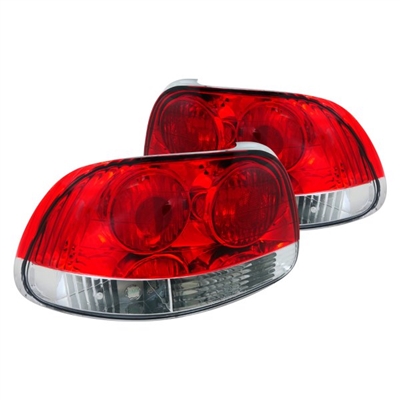 1993 - 1997 Honda Del Sol Euro Style Tail Lights - Red/Clear