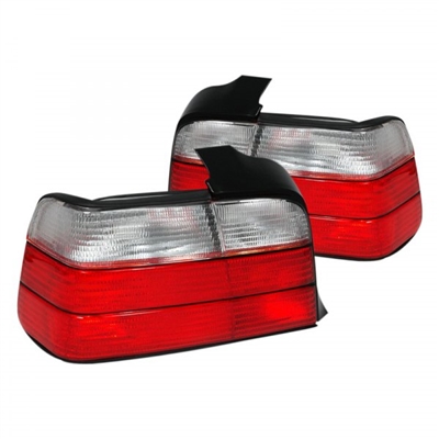1992 - 1998 BMW 3-Series E36 4Dr Euro Style Tail Lights - Red/Clear