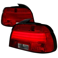 2001 - 2003 BMW 5-Series E39 4Dr LED Light Bar Tail Lights - Red