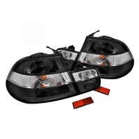 2000 - 2003 BMW 3-Series E46 2Dr Euro Style Tail Lights - Chrome/Smoke