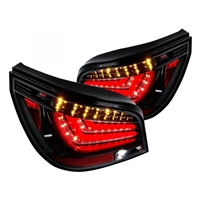 2004 - 2007 BMW 5-Series E60 LED Light Bar Tail Lights - Black