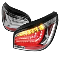 2004 - 2007 BMW 5-Series E60 LED Light Bar Tail Lights - Chrome