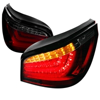 2004 - 2007 BMW 5-Series E60 LED Light Bar Tail Lights - Red/Smoke