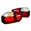 2006 - 2008 BMW 3-Series E90 LED Light Bar Tail Lights - Red/Chrome
