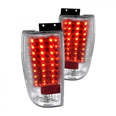 1997 - 2002 Ford Expedition LED Tail Lights - Chrome
