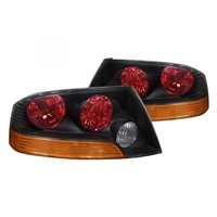 2003 - 2005 Mitsubishi EVO VIII Euro Style Tail Lights - Black