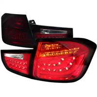 2012 - 2019 BMW 3-Series F30 LED Light Bar Tail Lights - Red