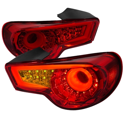 2012 - 2019 Subaru BRZ LED Light Bar Tail Lights - Red