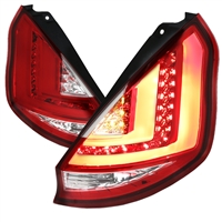 2011 - 2013 Ford Fiesta HB LED Light Bar Tail Lights - Red