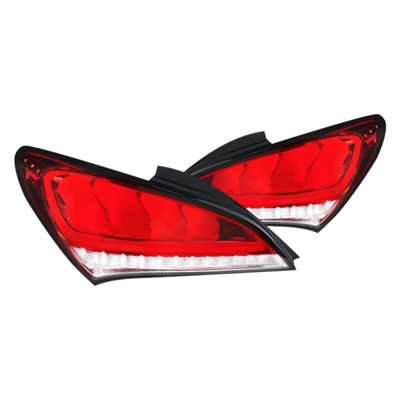 2010 - 2012 Hyundai Genesis Coupe LED Light Bar Sequential Tail Lights - Red