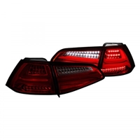 2015 - 2018 Volkswagen Golf HB LED Light Bar Tail Lights - Red/Smoke