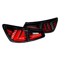 2006 - 2008 Lexus IS250 / IS350 LED Light Bar Tail Lights - Black