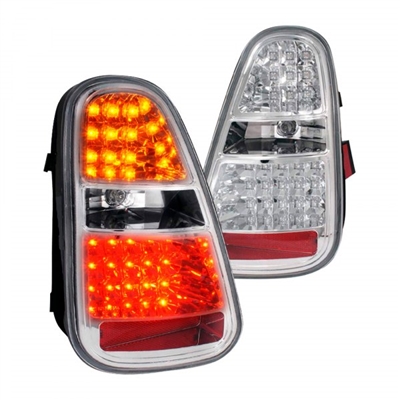 2005 - 2006 Mini Cooper-S HB LED Tail Lights - Chrome