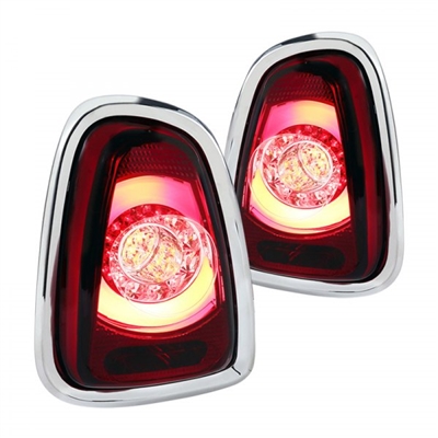 2007 - 2013 Mini Cooper HB LED Light Bar Tail Lights - Red