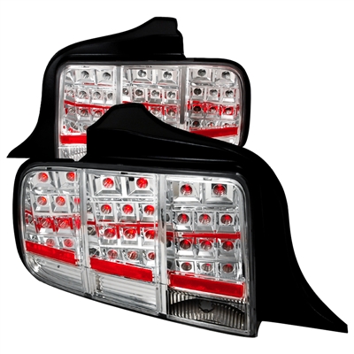 2005 - 2009 Ford Mustang LED Tail Lights - Chrome