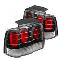 1999 - 2004 Ford Mustang Euro Style Tail Lights - Black